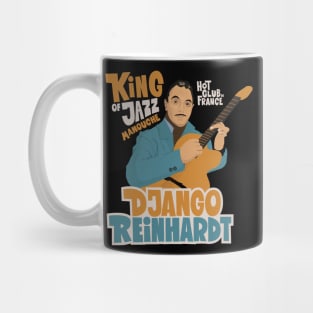 Django Reinhardt: A Jazz Guitar Legend Brought to Life with this Captivating Illustration. Mug